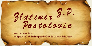 Zlatimir Postolović vizit kartica
